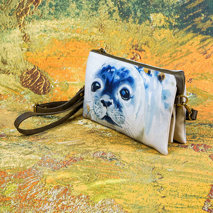 Cute Seal Crossbody Bag - Canvas, Handmade