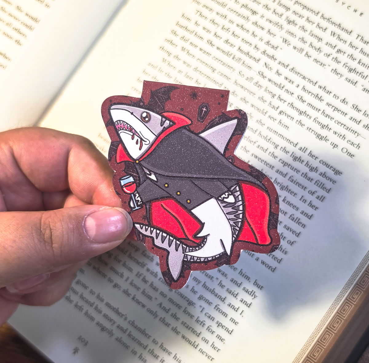 Halloween Monsters Shark Magnetic Bookmarks