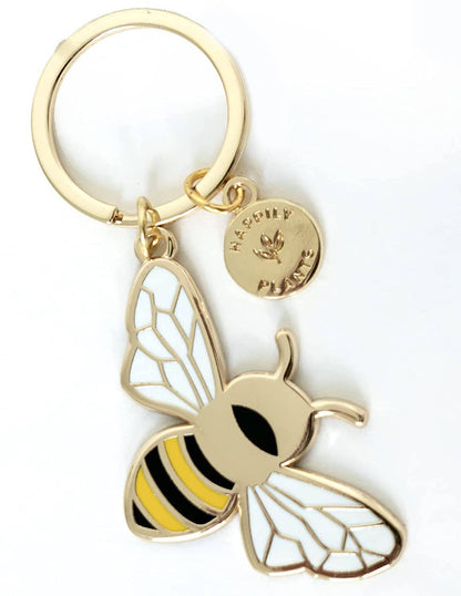 Queen Honey Bee Keychain Bag Charm, Garden Bee Gifts