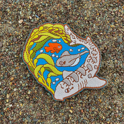 Leopard Shark & Kelp Iron-on Patch