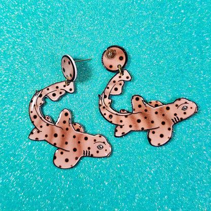 Horn Shark UV Resin Earrings | Ocean Marine Biology
