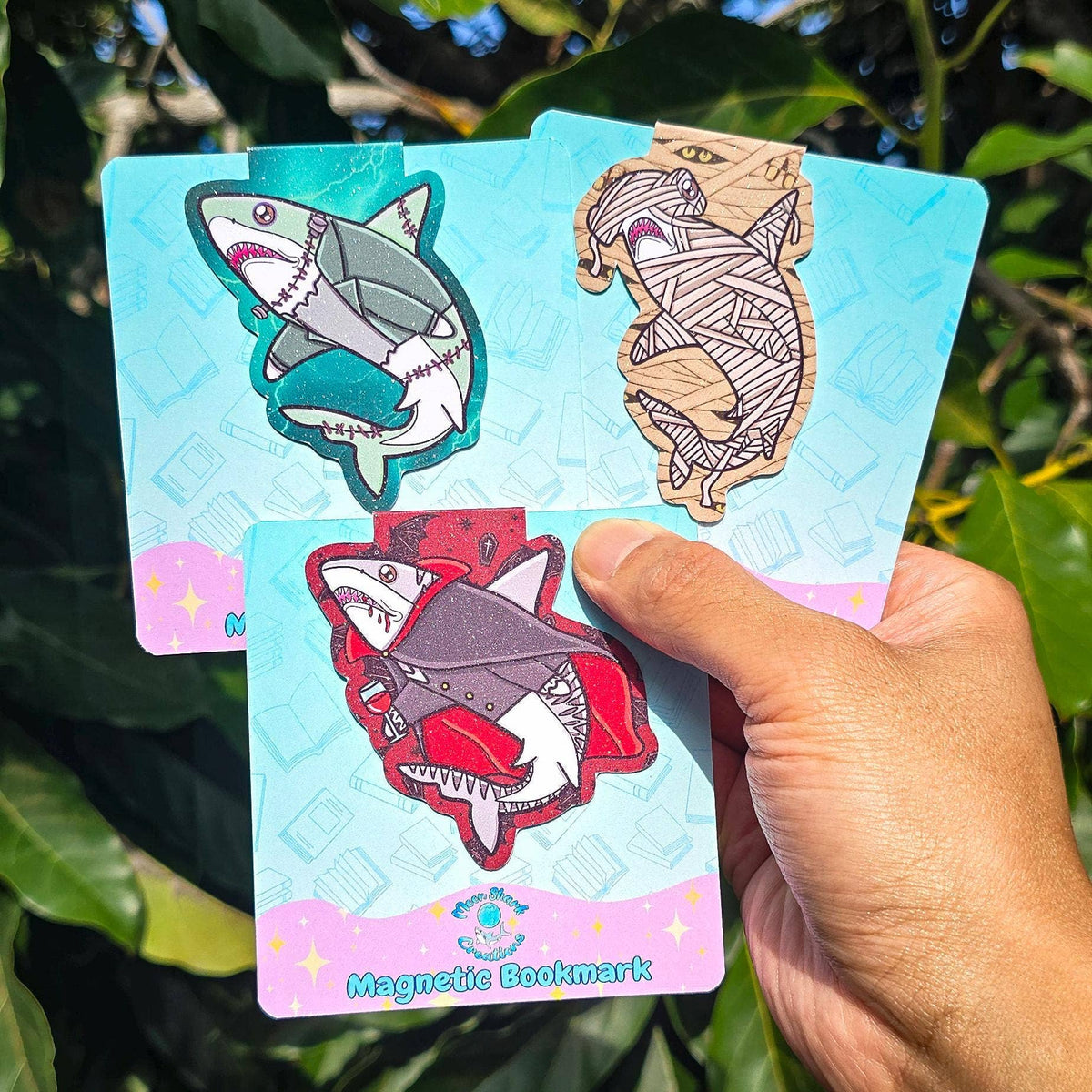 Halloween Monsters Shark Magnetic Bookmarks