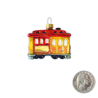 Mini Cable Car Mini Glass Ornament