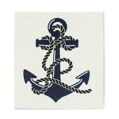 S/2 Anchor Dishcloths-6.5x8"L