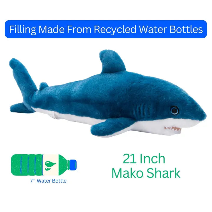 Earth Keeperz Mako Shark Medium 21" Recycled Plush