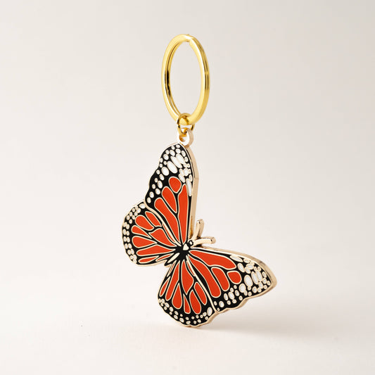 Monarch Butterfly Keychain Bag Charm,  Stocking Stuffer Gift