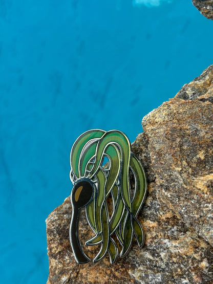 Bull kelp enamel pin