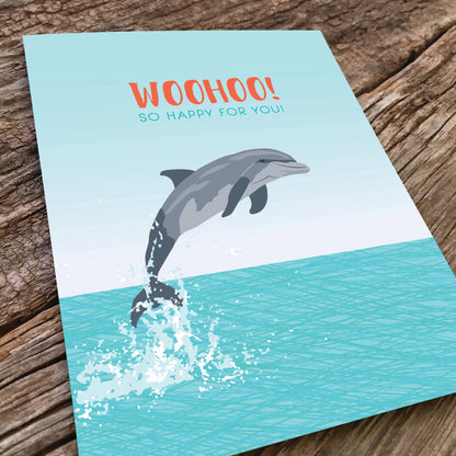 Woohoo Dolphin Congrats Card