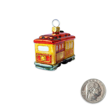 Mini Cable Car Mini Glass Ornament