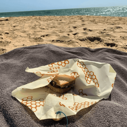 Bees Wrap Reusable Beeswax Sandwich Wrap - Honeycomb Print