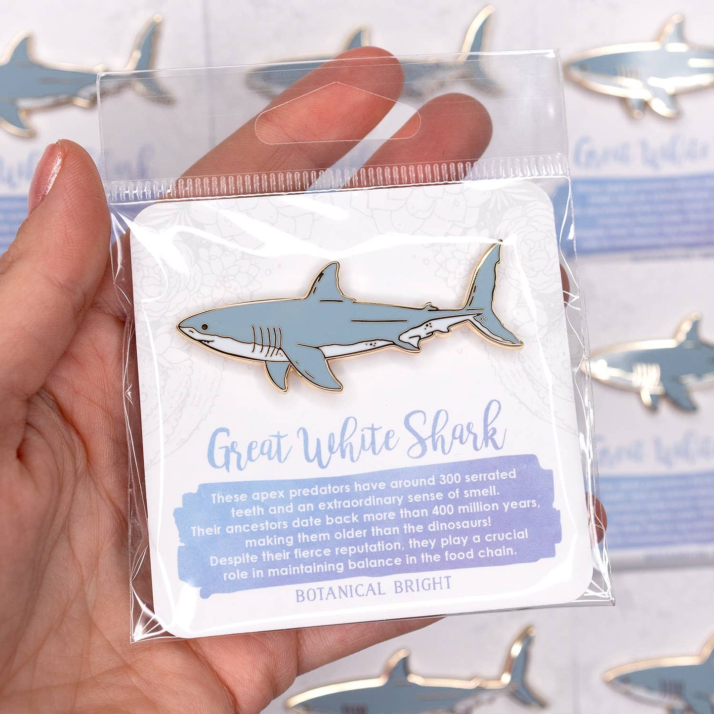 Great White Shark Enamel Pin