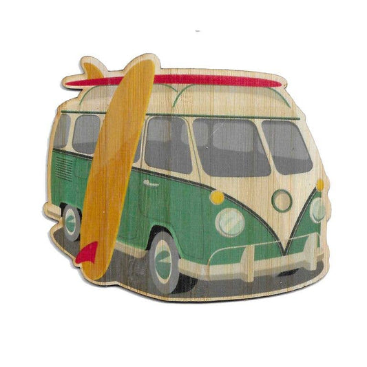 Teal VW Van w/ Surfboard