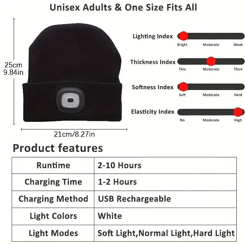 Grey LED Beanie