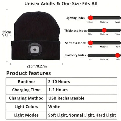 Grey LED Beanie