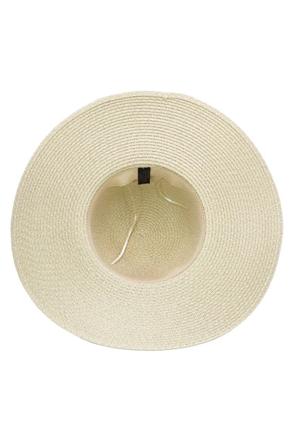 Seashell Starfish Gold Chain Straw Floppy Sun Hat