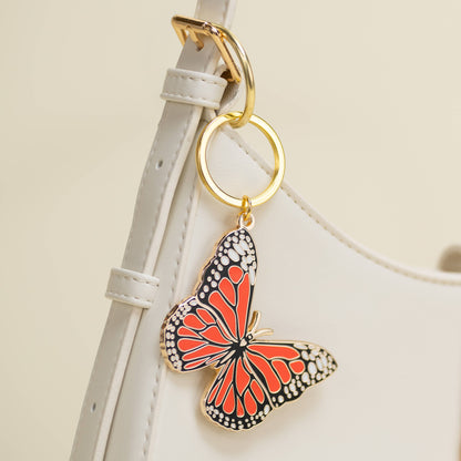 Monarch Butterfly Keychain Bag Charm,  Stocking Stuffer Gift