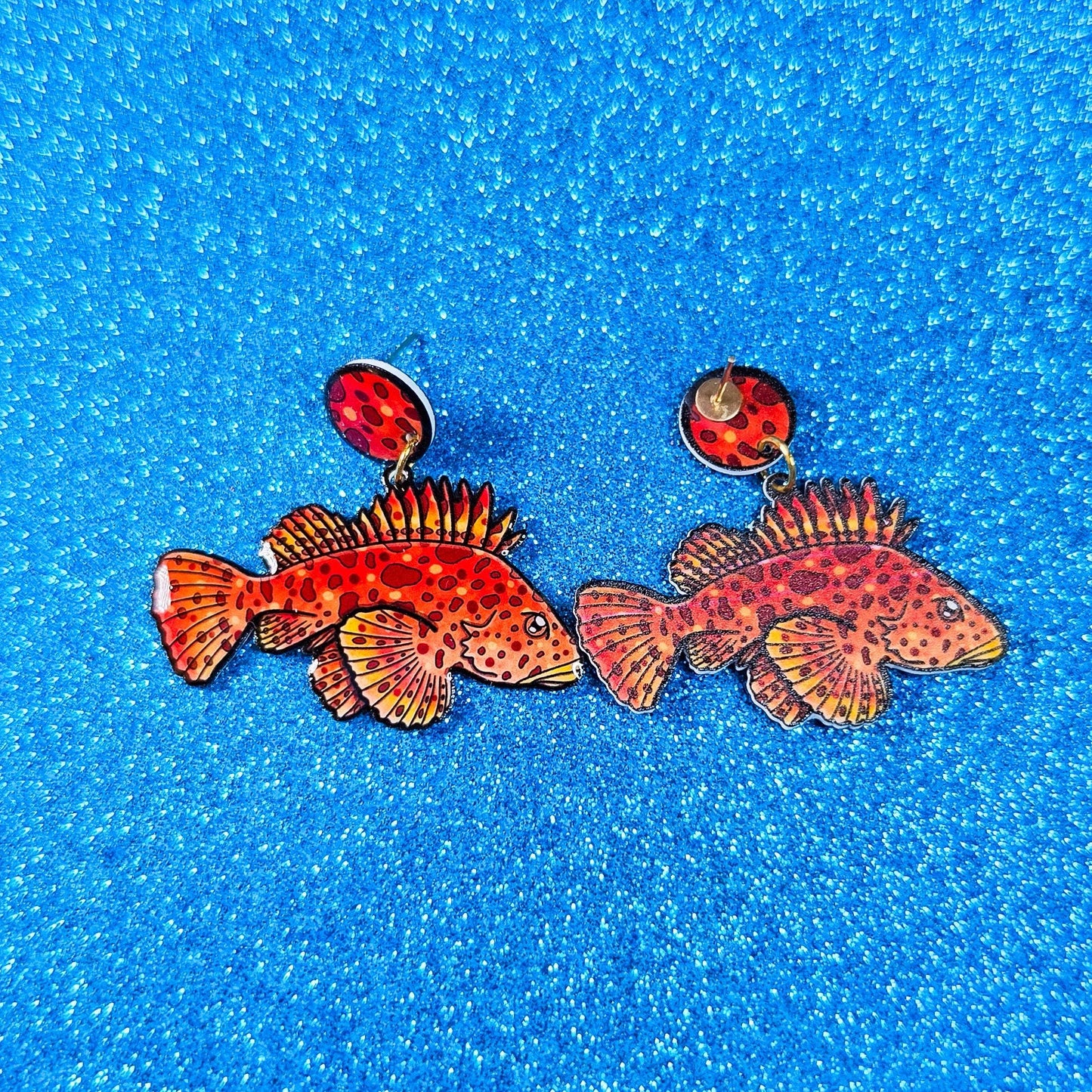 Sculpin Fish UV Resin Earrings | Marine Biology