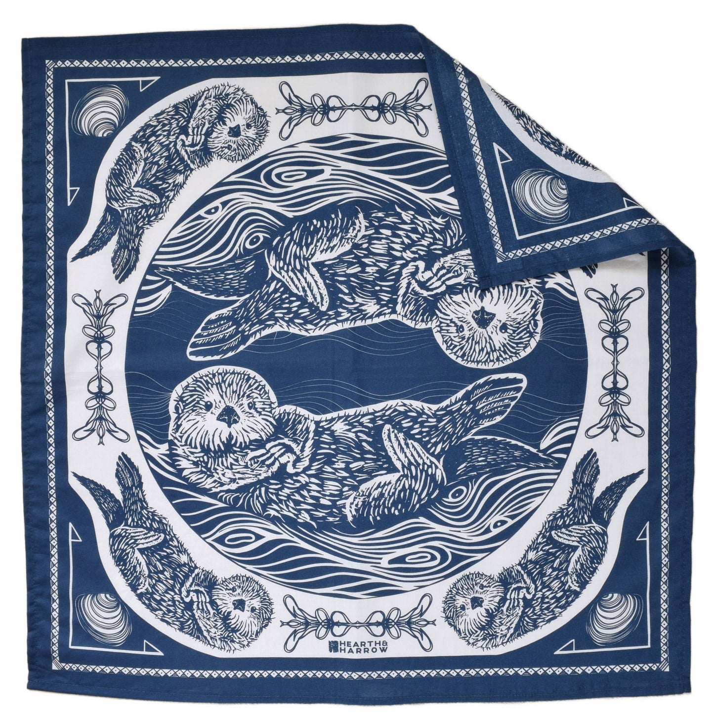 Otter Bandana - 100% Cotton - Nautical Print - Hanky Ascot