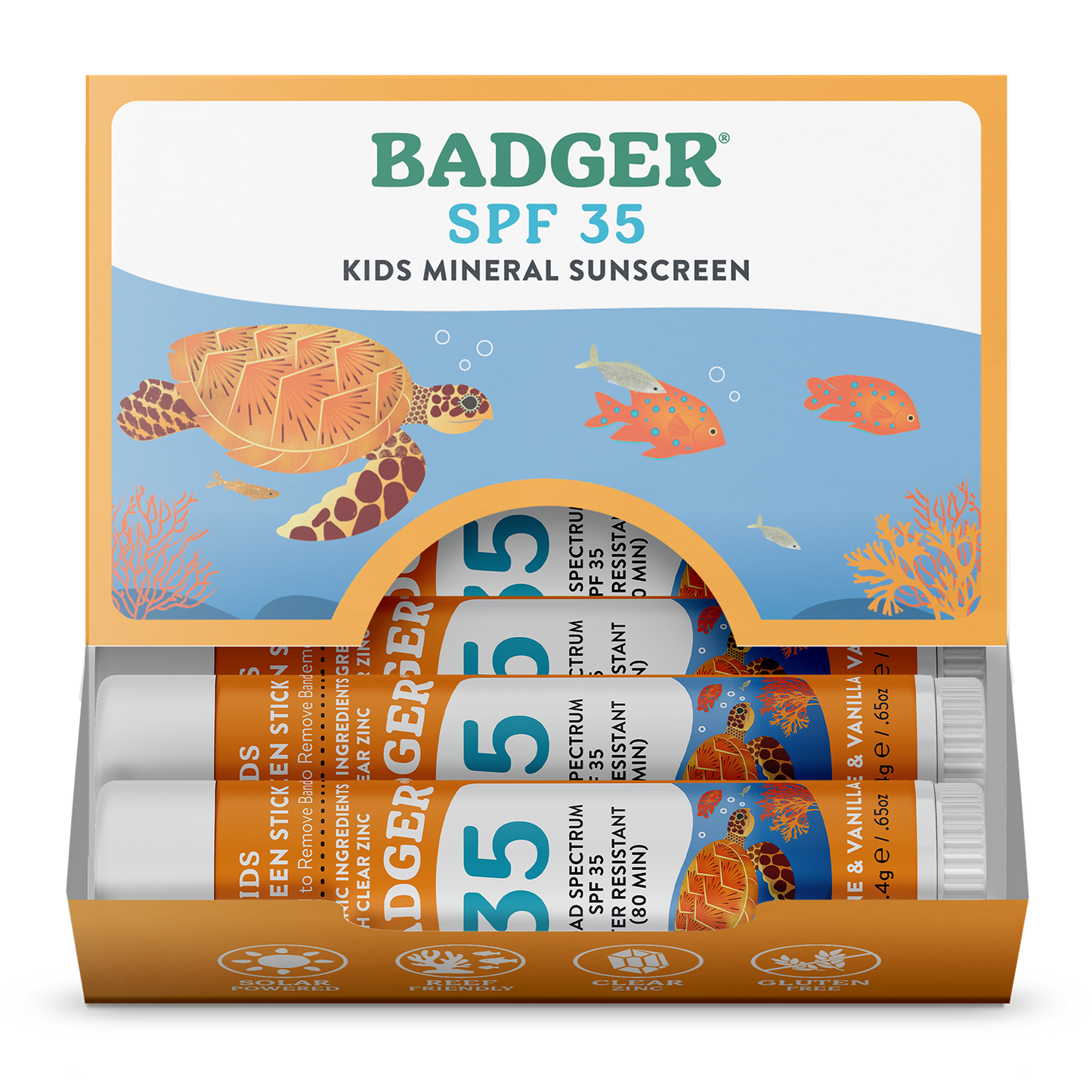 Kids Mineral Sunscreen Face Stick SPF 35 - 12ct Display