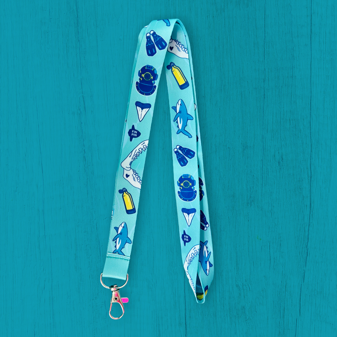 Shark and diver lanyard