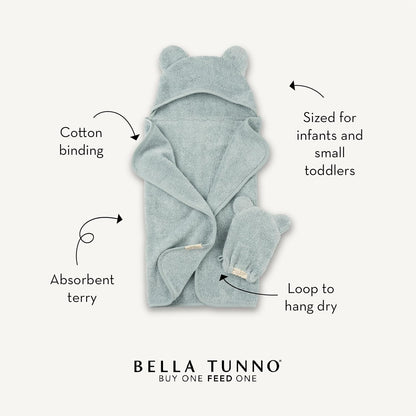 Hooded Towel + Wash Mitt Set