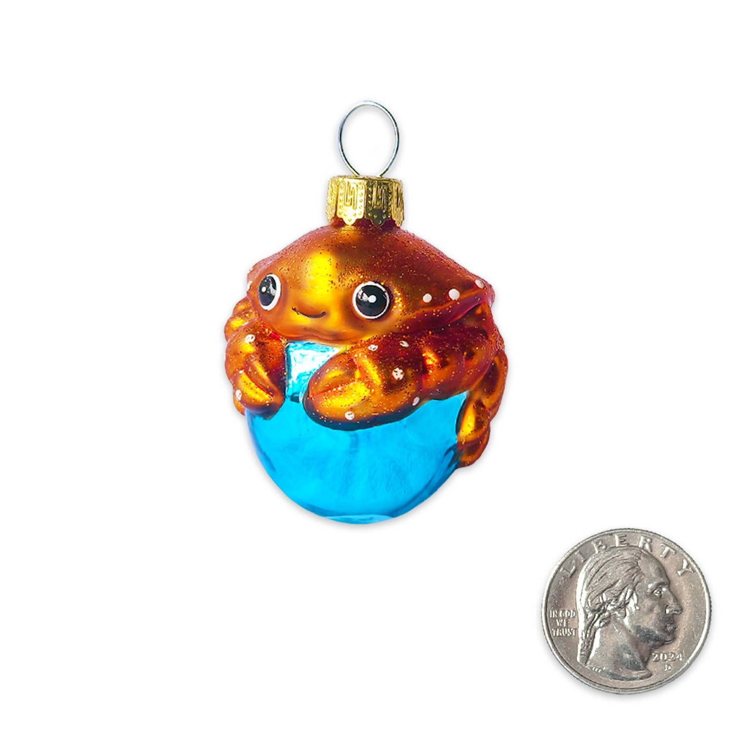Mini Crab Glass Ornament