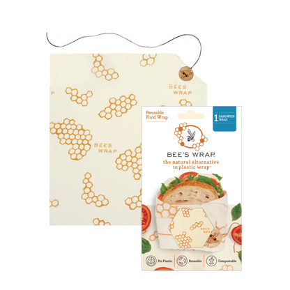Bees Wrap Reusable Beeswax Sandwich Wrap - Honeycomb Print