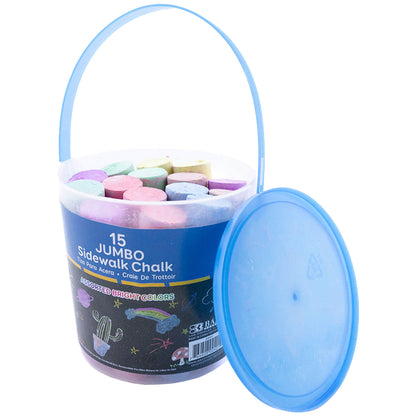 Jumbo Sidewalk Chalk, 15 Count Bucket