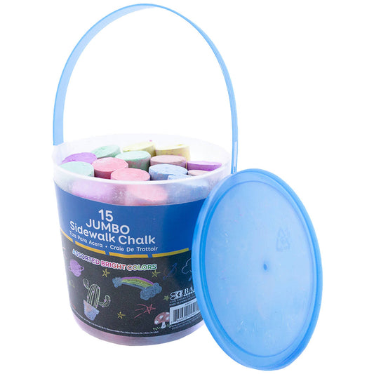 Jumbo Sidewalk Chalk, 15 Count Bucket