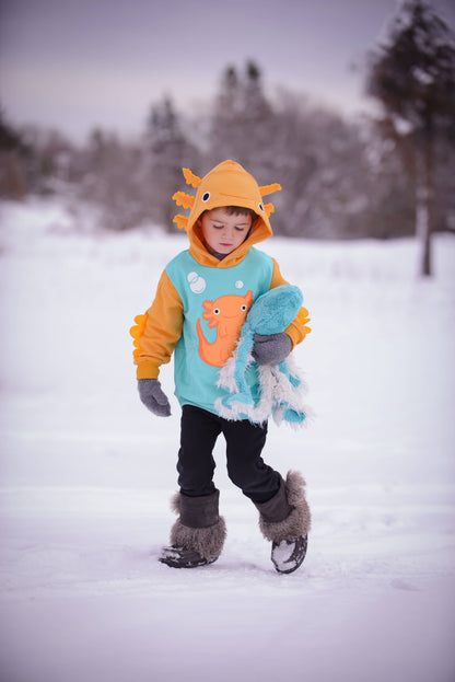 Axolotl Toddler and Kids 3D Hoodie