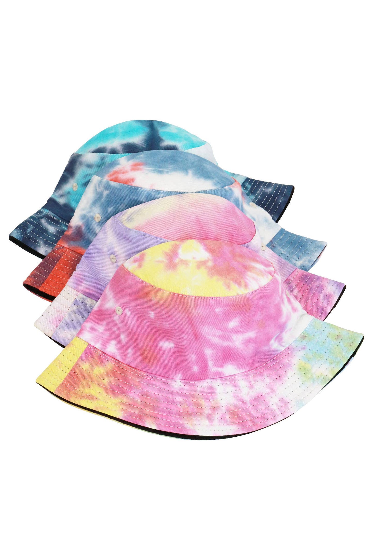 Kids Tie Dye Acid Wash Black Bottom Bucket Hat