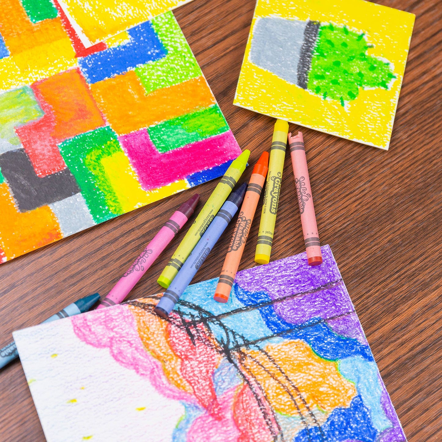24 Color Washable Crayons, Premium Wax Crayons