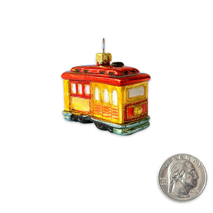 Mini Cable Car Mini Glass Ornament