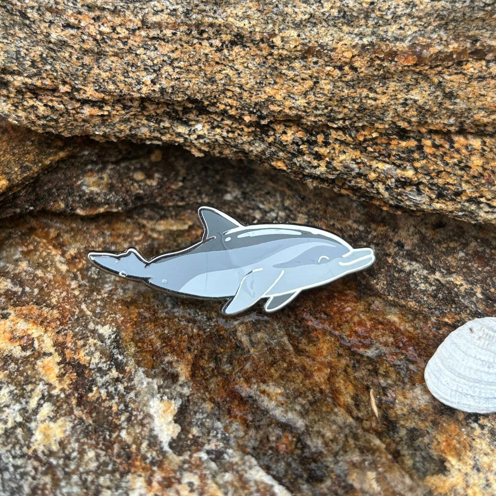 Bottlenose dolphin enamel pin