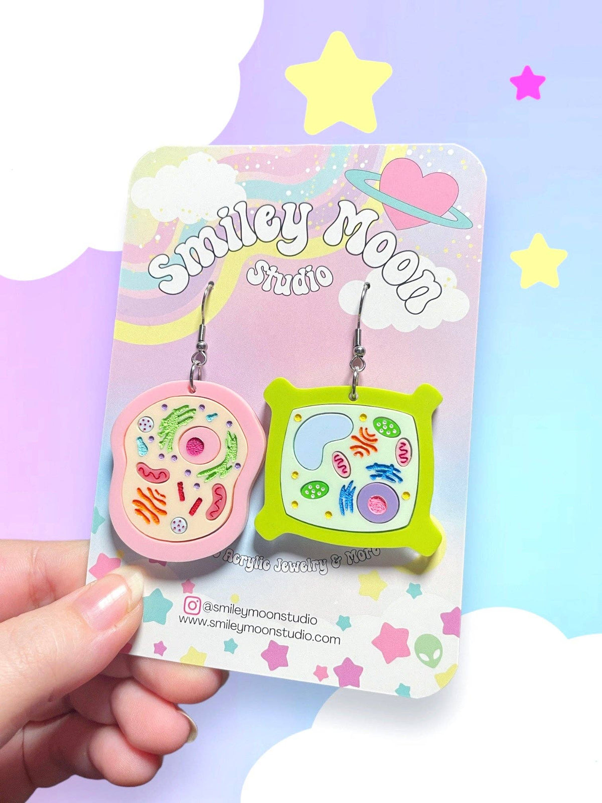 Plant and Animal Cell Earrings