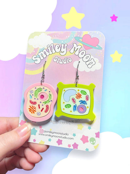 Plant and Animal Cell Earrings