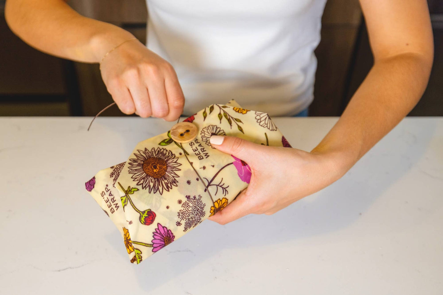 Bees Wrap Reusable Beeswax Sandwich Wrap -Meadow Magic Print