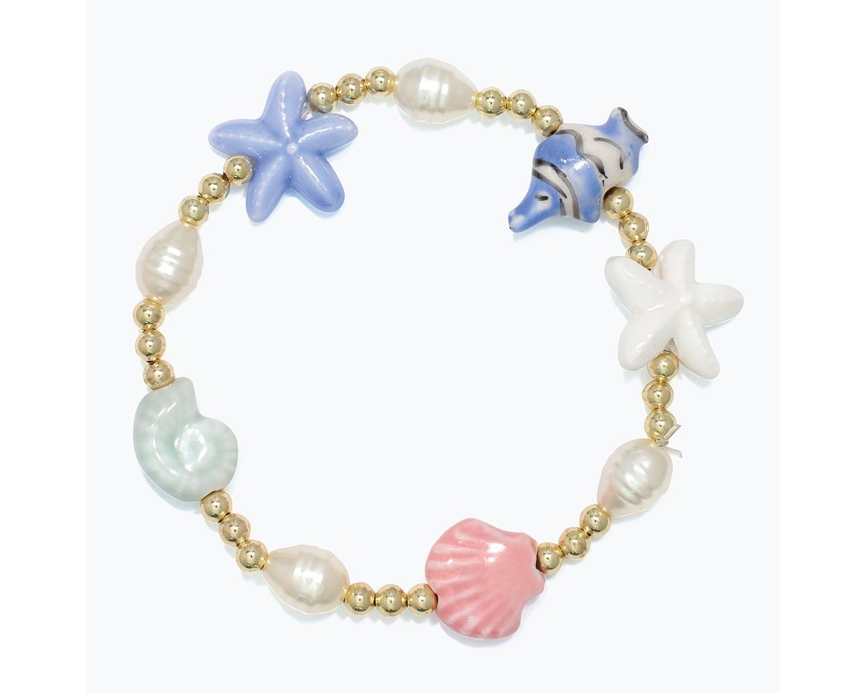 Bracelet-Ceramic Sealife with Pearl
