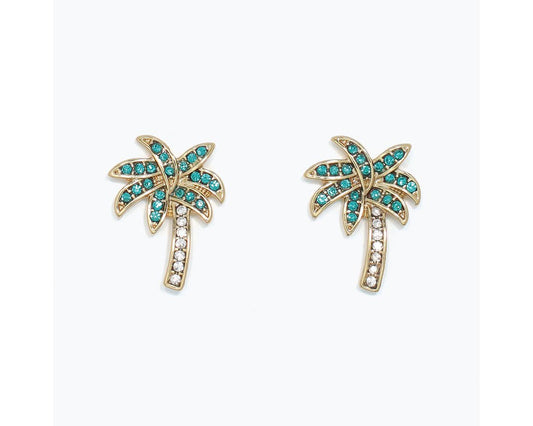 Earrings-Palm Tree with Crystals