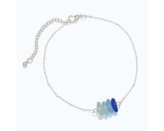 Anklet-Silver and Sea Glass