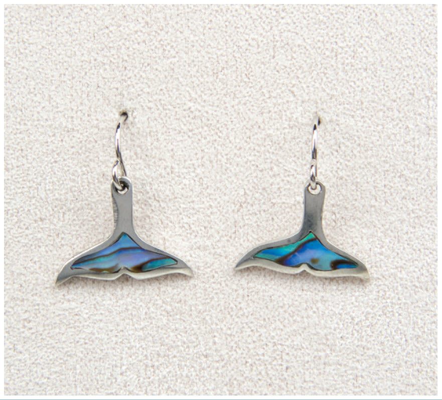 Whale Tail Abalone Earrings
