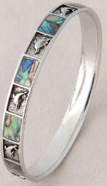 Dolphin Abalone Bangle Bracelet