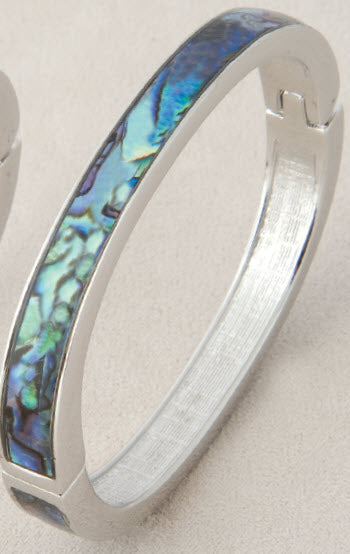 Plain Wide Hinged Abalone Bracelet