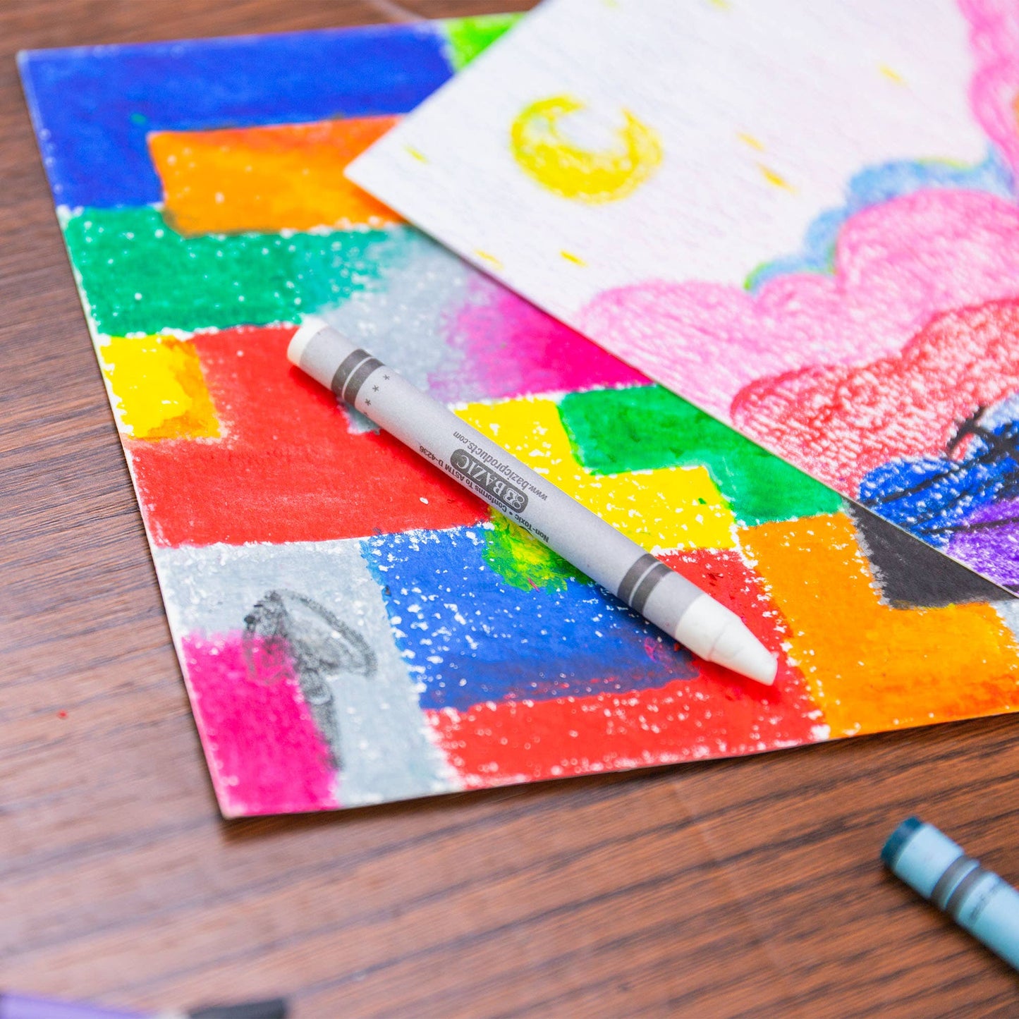 24 Color Washable Crayons, Premium Wax Crayons