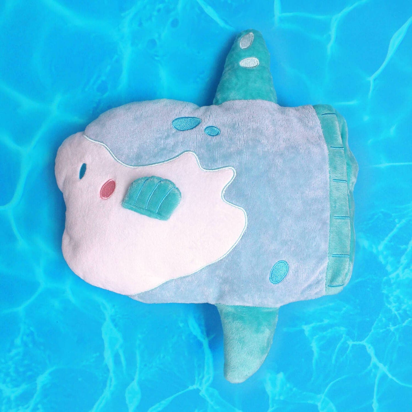 AquaGlows Mola Mola Fish Reversible Glow in the Dark Plush