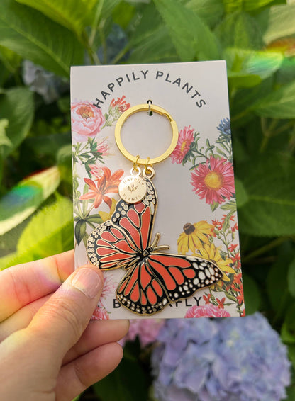 Monarch Butterfly Keychain Bag Charm,  Stocking Stuffer Gift