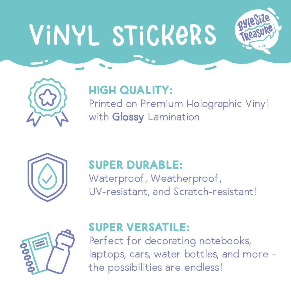 Shark Tooth Holographic Sticker