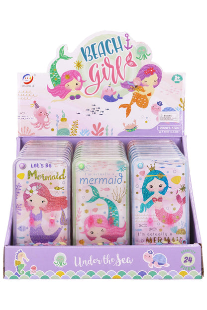 Glittery Mermaid Handheld Water Game - 24 Pcs