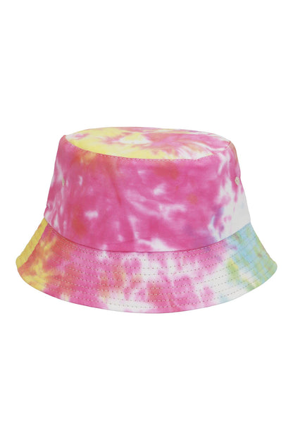 Kids Tie Dye Acid Wash Black Bottom Bucket Hat