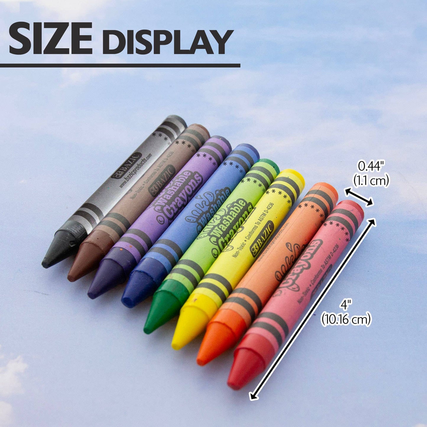 8 Color Jumbo Crayons, for Kids School Coloring